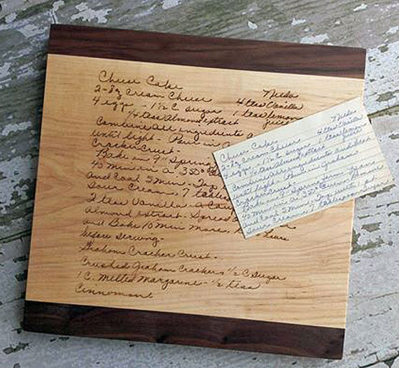 handwriting cutting board